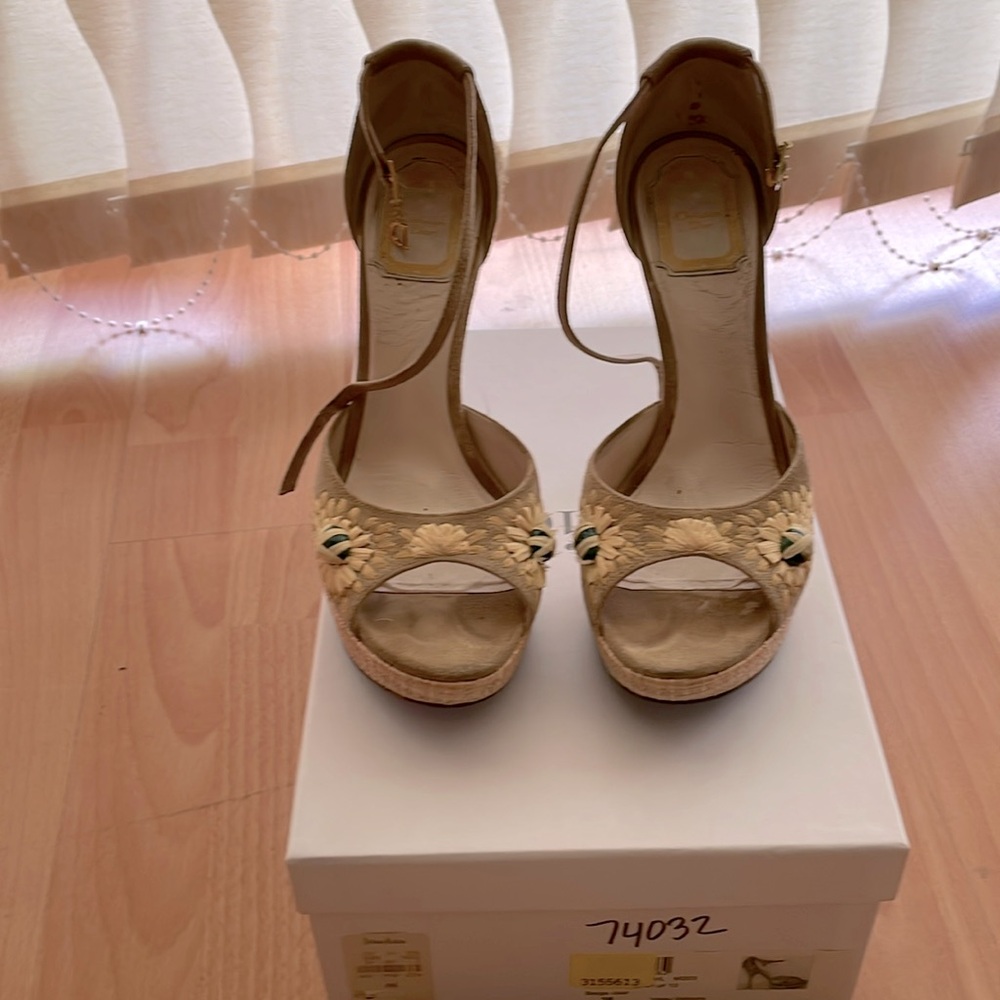 Christian Dior heel platform shoes.